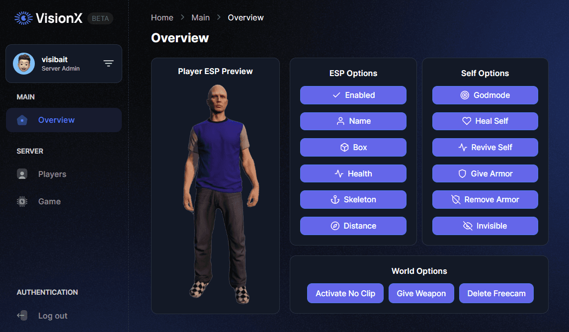 VisionX Anti-Cheat Menu