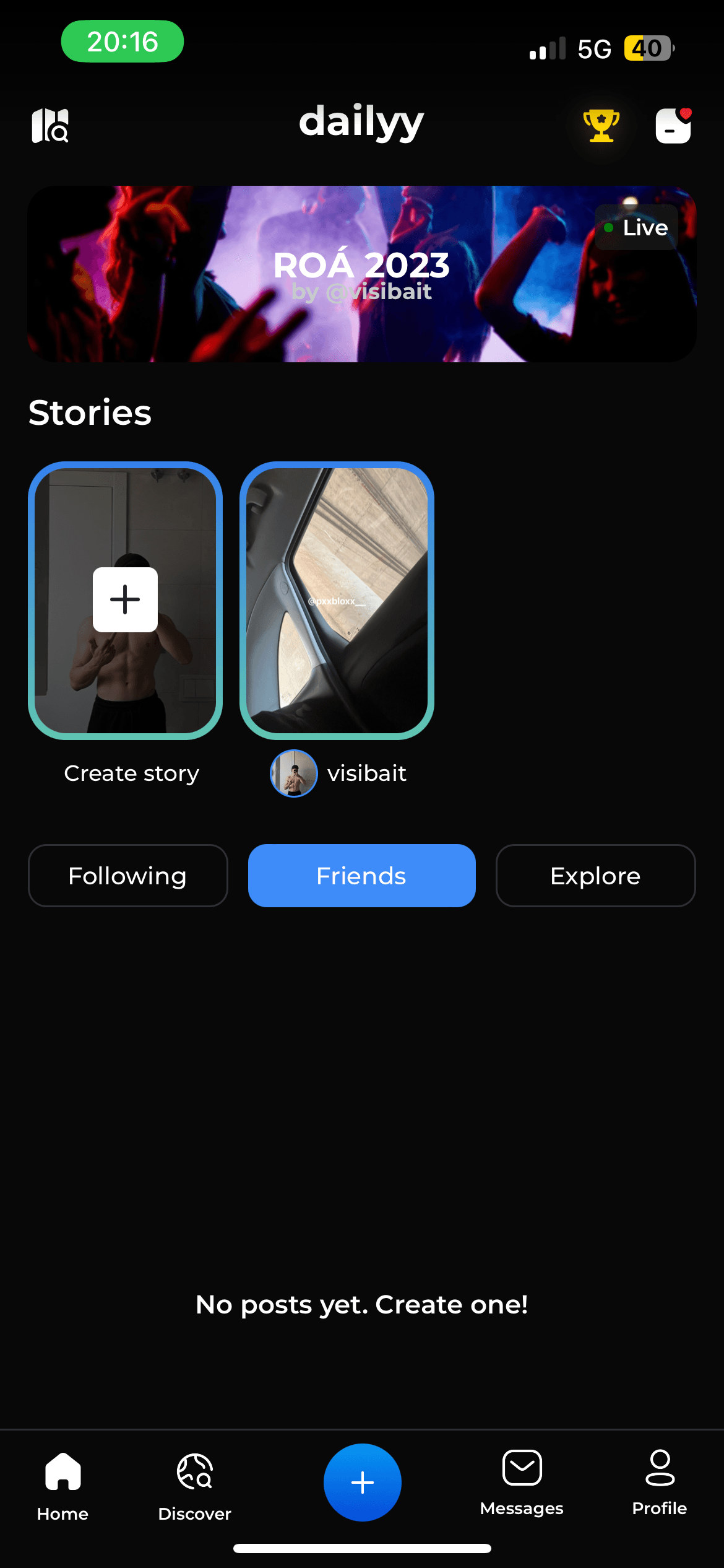 Dailyy app screen 1